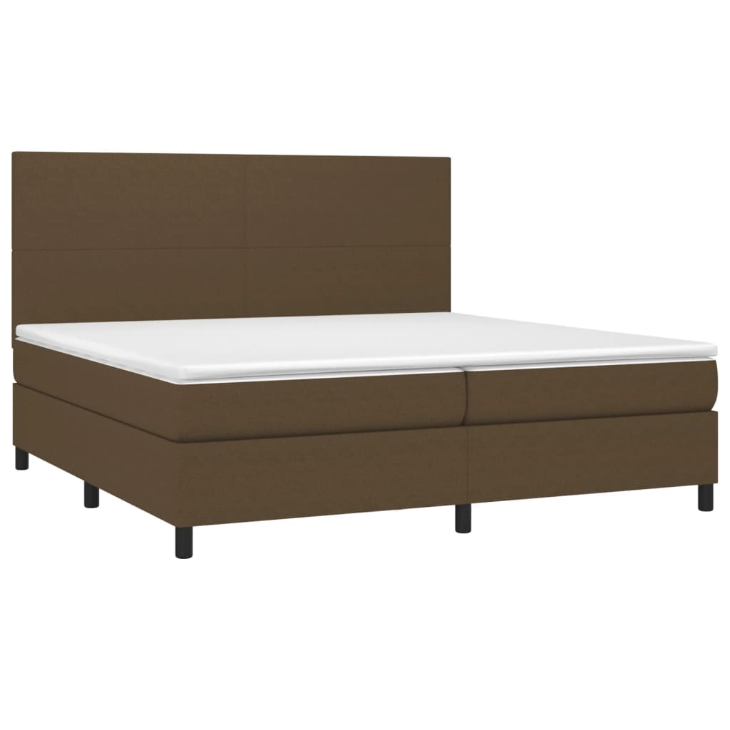 Sommier à lattes de lit matelas et LED Marron foncé 200x200 cm - XIOS