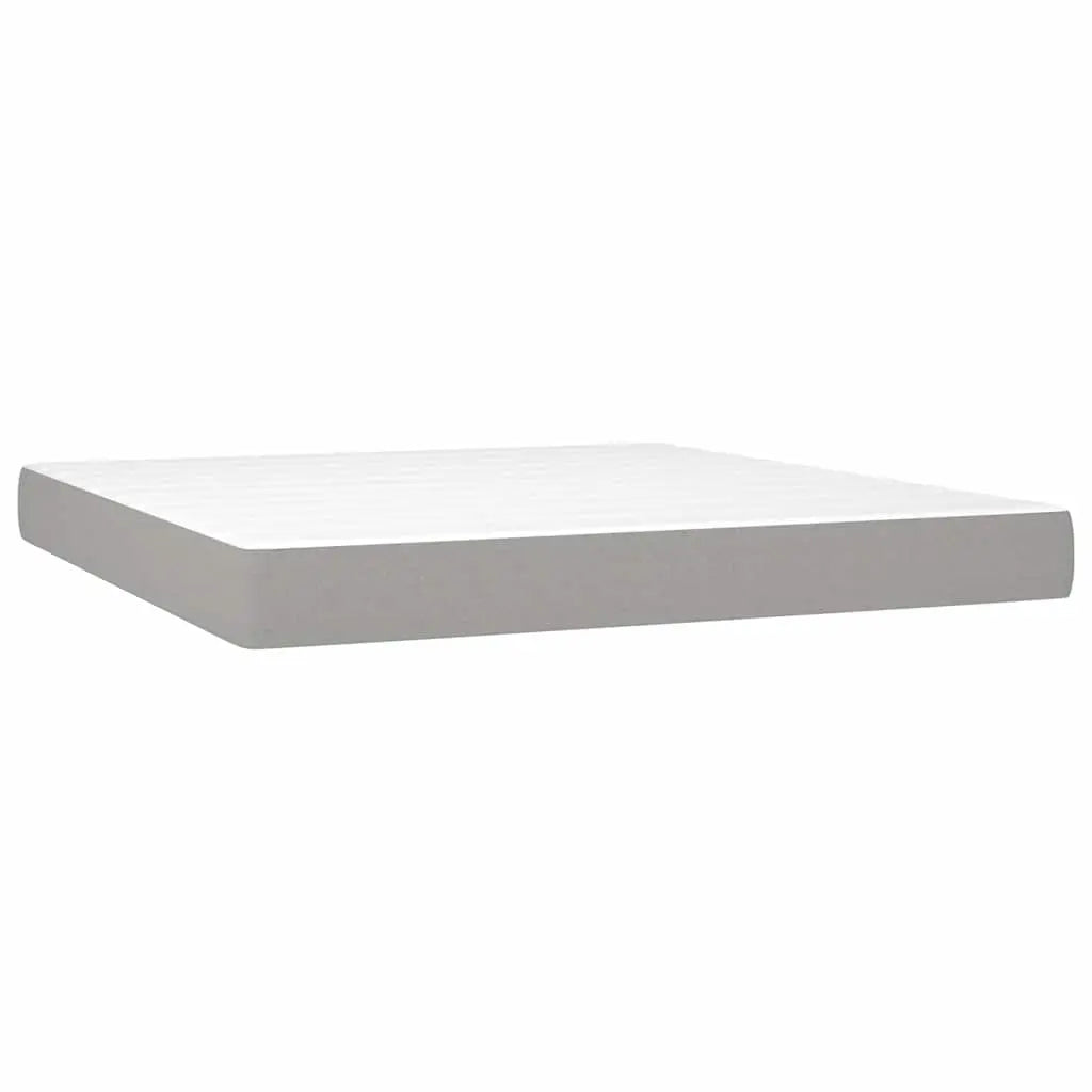 Sommier à lattes de lit et matelas et LED Gris clair 180x200 cm - XIOS
