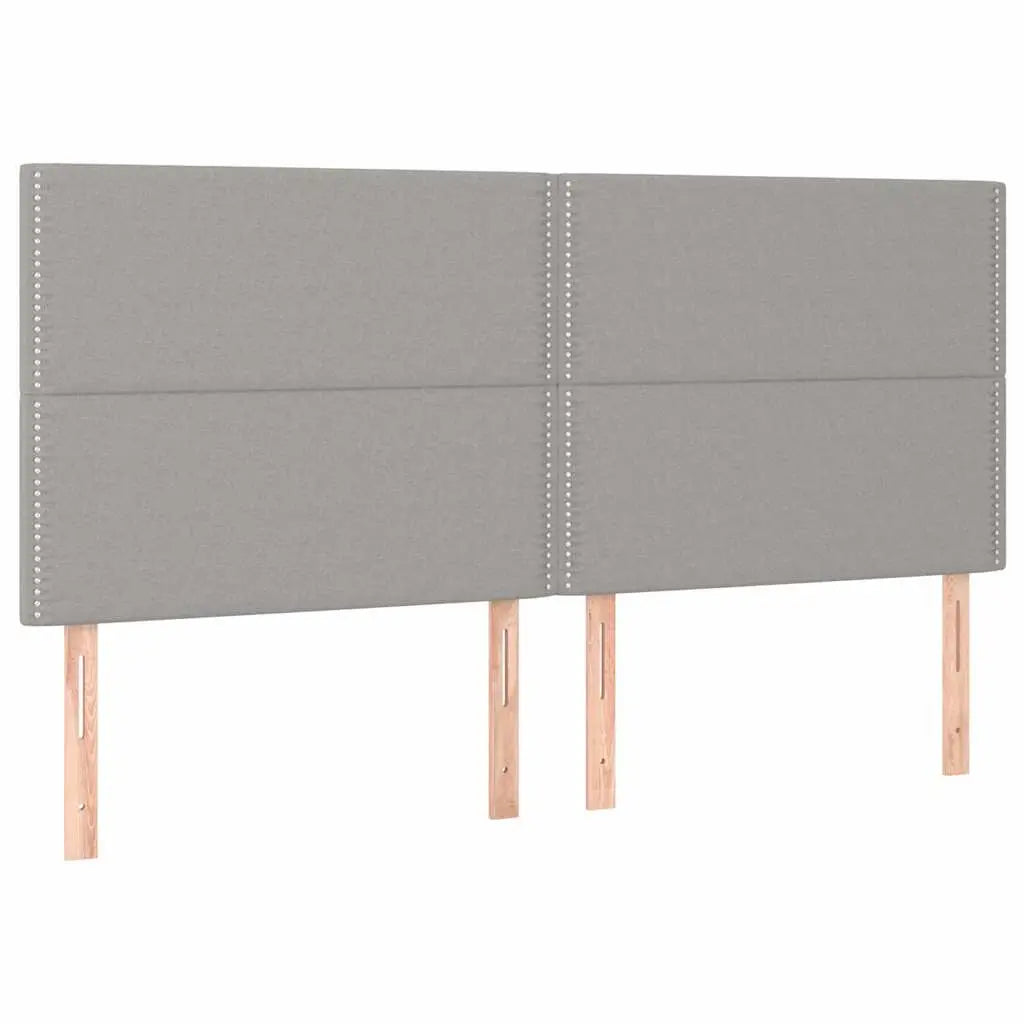 Sommier à lattes de lit et matelas et LED Gris clair 180x200 cm - XIOS