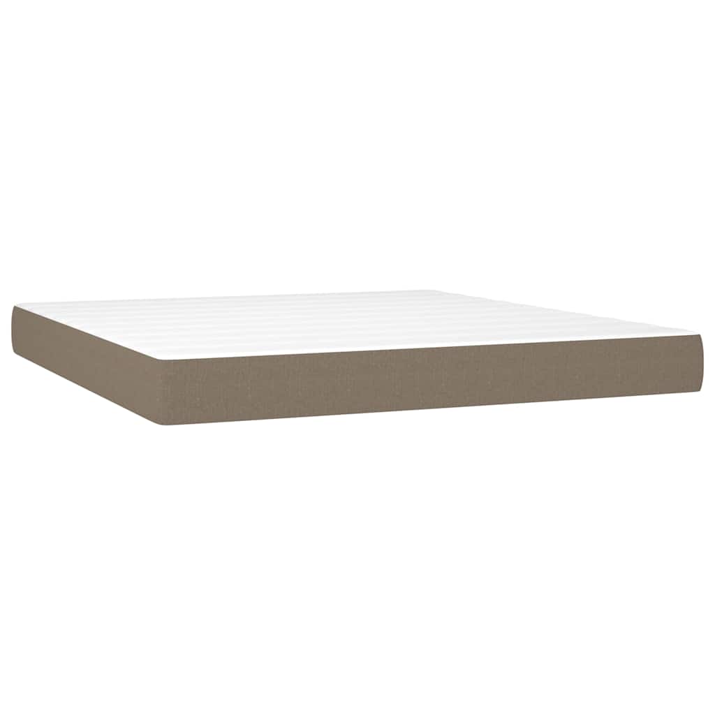 Sommier à lattes de lit et matelas et LED Taupe 180x200cm Tissu - XIOS