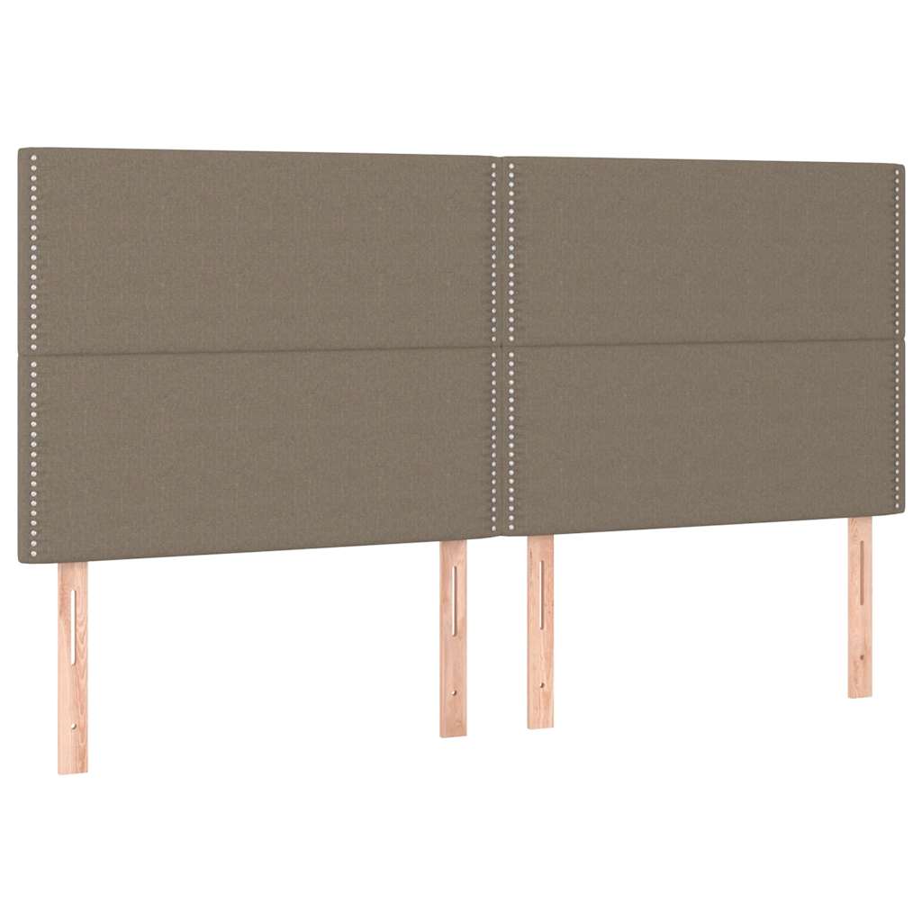 Sommier à lattes de lit et matelas et LED Taupe 180x200cm Tissu - XIOS