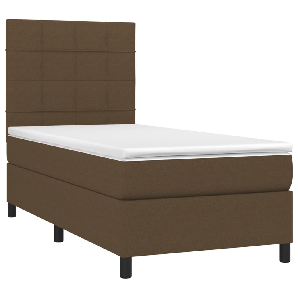 Sommier à lattes de lit matelas et LED Marron foncé 100x200cm - XIOS
