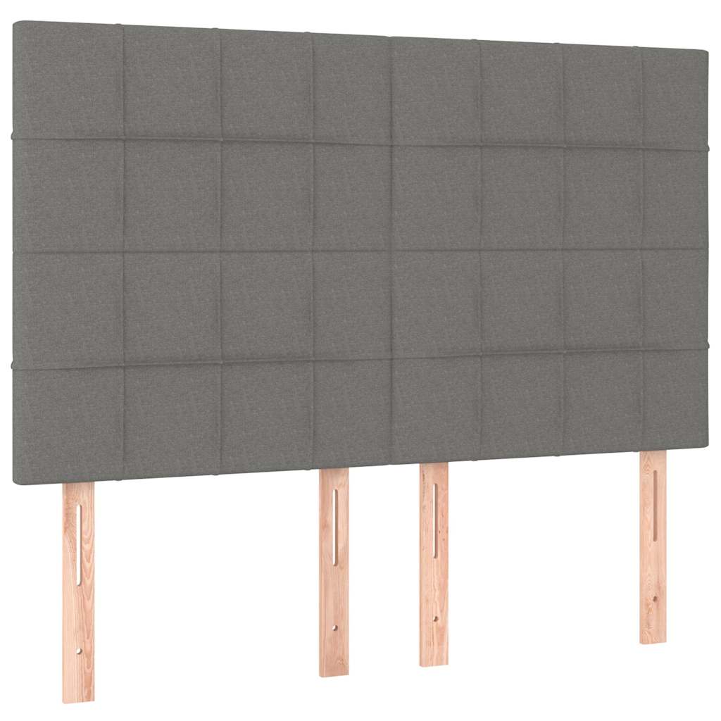 Sommier à lattes de lit et matelas et LED Gris foncé 140x200 cm