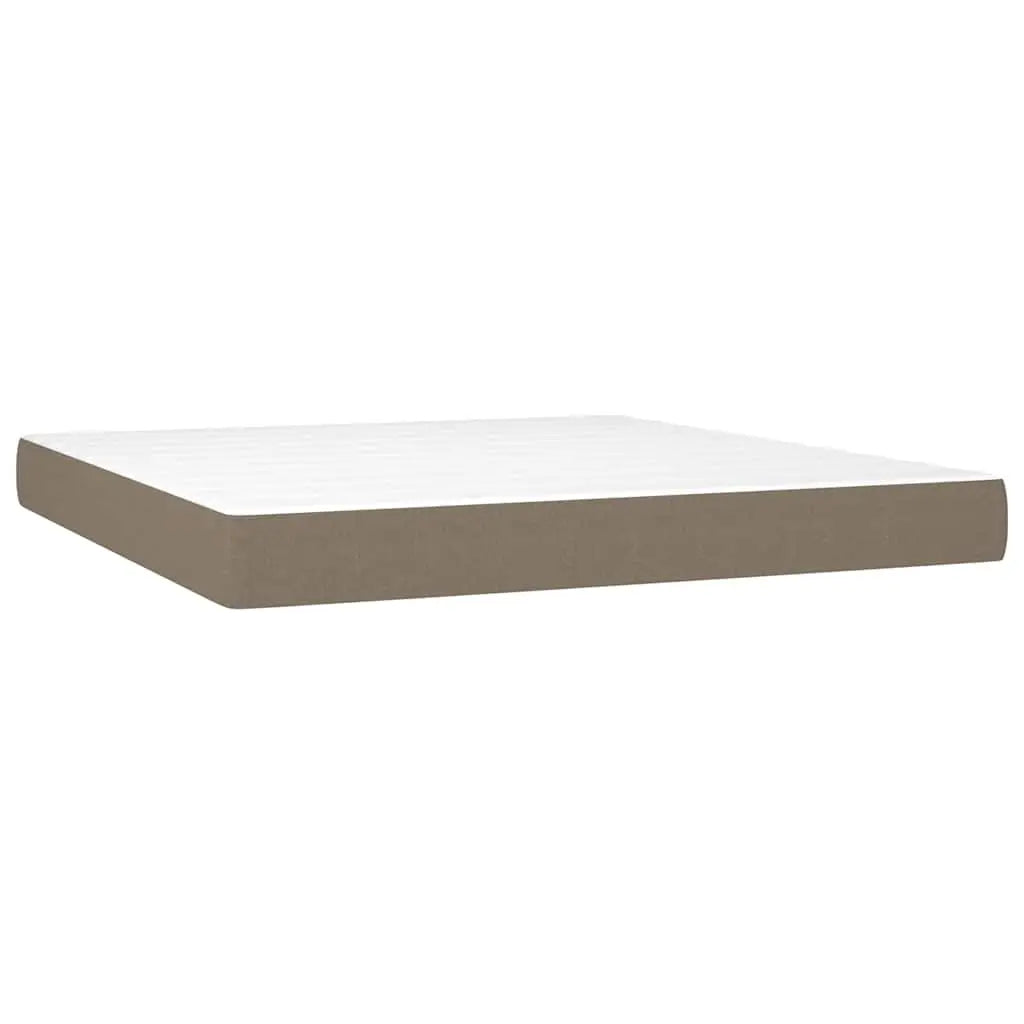 Sommier à lattes de lit et matelas et LED Taupe 160x200cm Tissu - XIOS