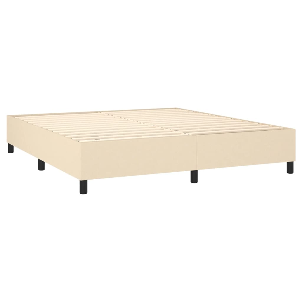 Sommier à lattes de lit et matelas et LED Crème 160x200cm Tissu - XIOS