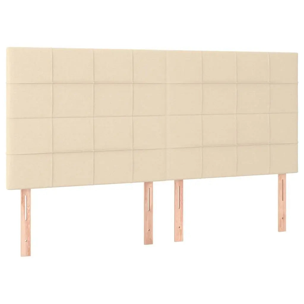 Sommier à lattes de lit et matelas et LED Crème 160x200cm Tissu - XIOS