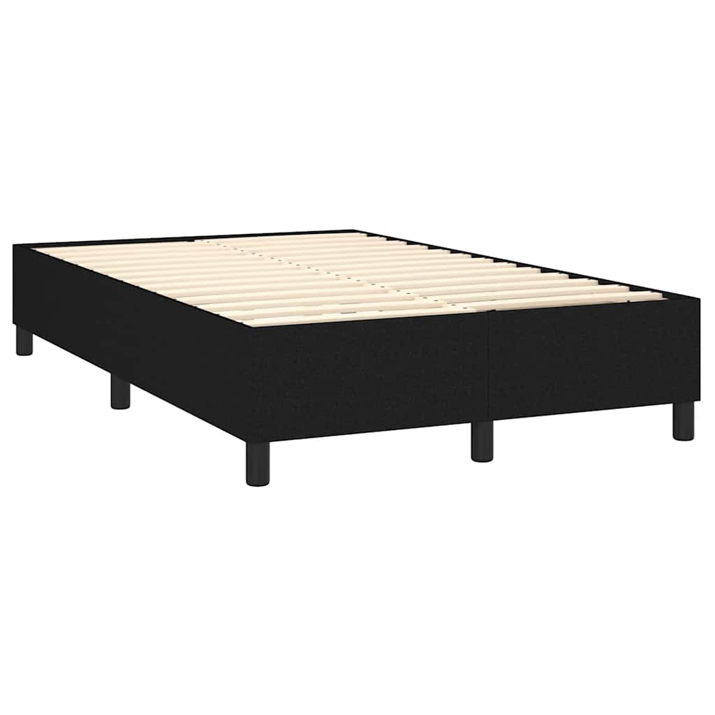 Sommier à lattes de lit et matelas et LED Noir 120x200 cm Tissu - XIOS