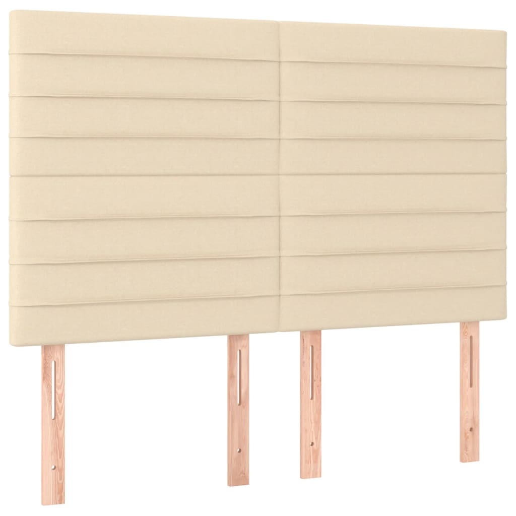Sommier à lattes de lit et matelas et LED Crème 140x190cm Tissu - XIOS