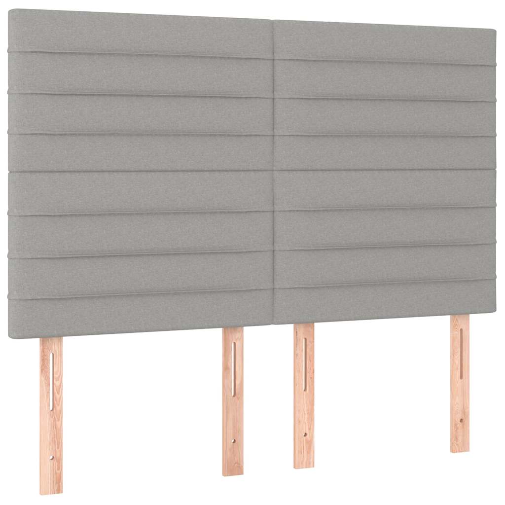 Sommier à lattes de lit et matelas et LED Gris clair 140x200 cm