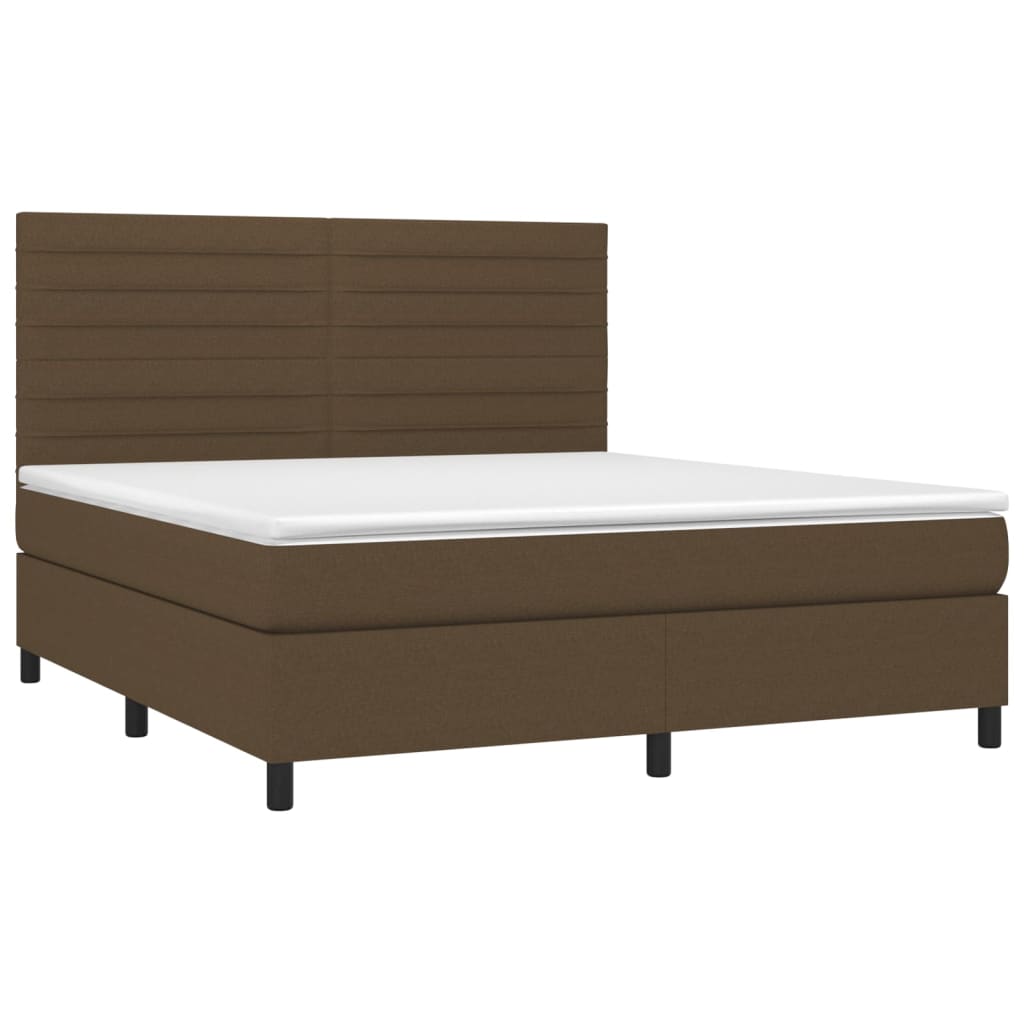 Sommier à lattes de lit matelas et LED Marron foncé 160x200 cm - XIOS