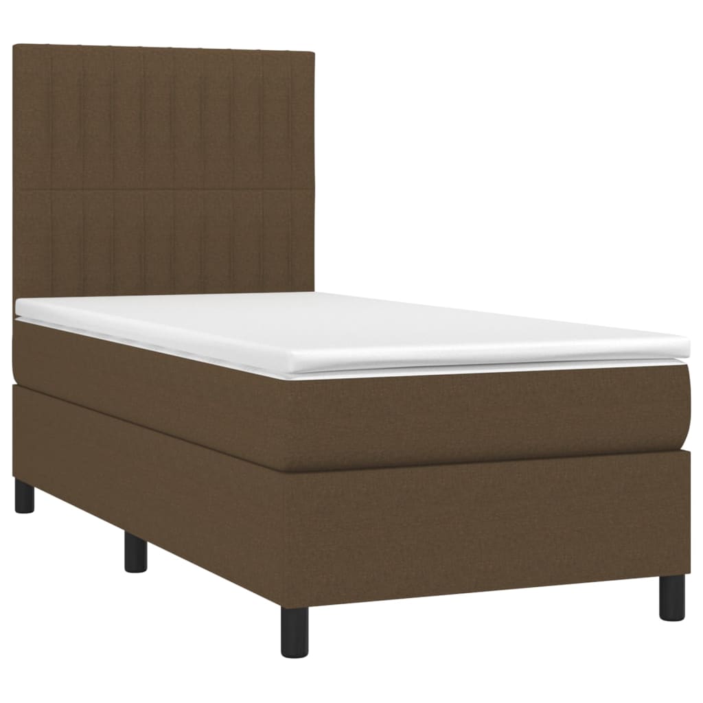 Sommier à lattes de lit et matelas et LED Marron foncé 90x200cm - XIOS