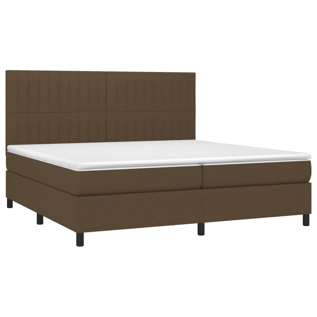 Sommier à lattes de lit matelas et LED Marron foncé 200x200 cm - XIOS