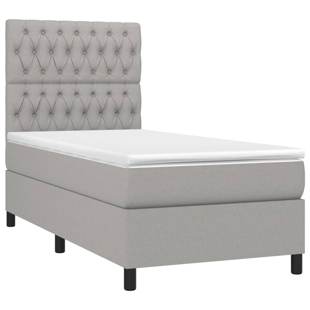 Sommier à lattes de lit avec matelas et LED Gris clair 90x200cm - XIOS