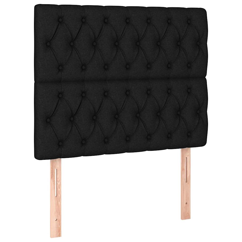 Sommier à lattes de lit avec matelas et LED Noir 90x200cm Tissu - XIOS