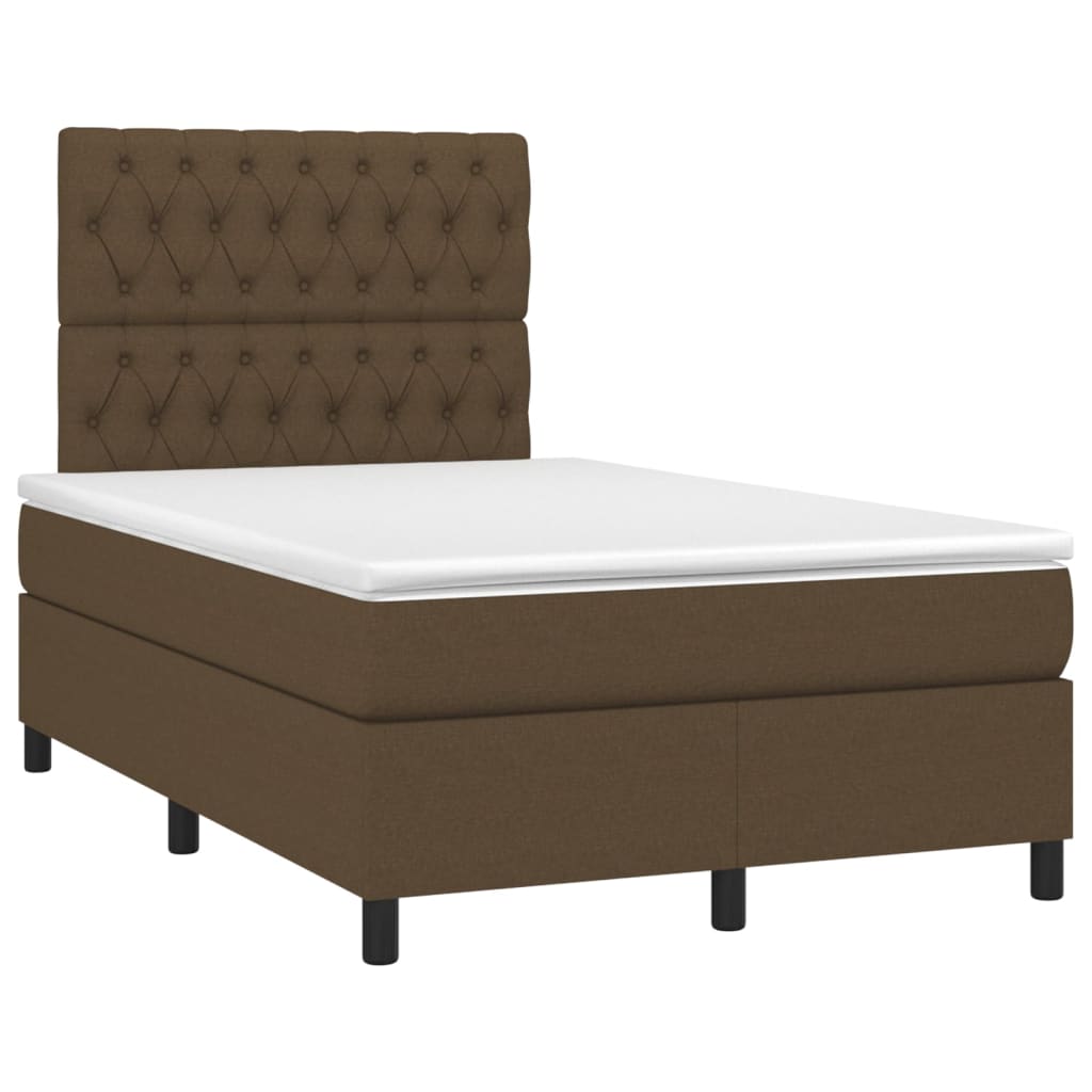 Sommier à lattes de lit matelas et LED Marron foncé 120x200 cm - XIOS