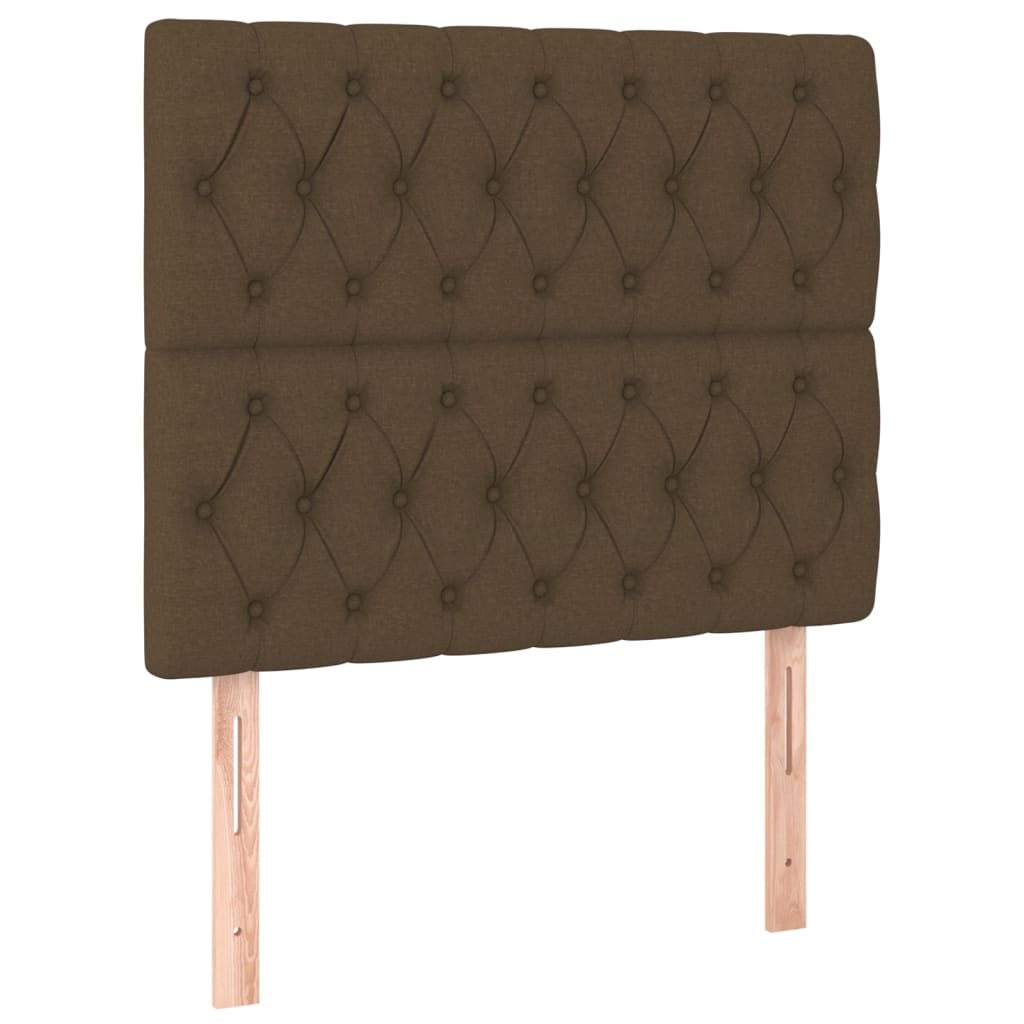 Sommier à lattes de lit matelas et LED Marron foncé 120x200 cm - XIOS
