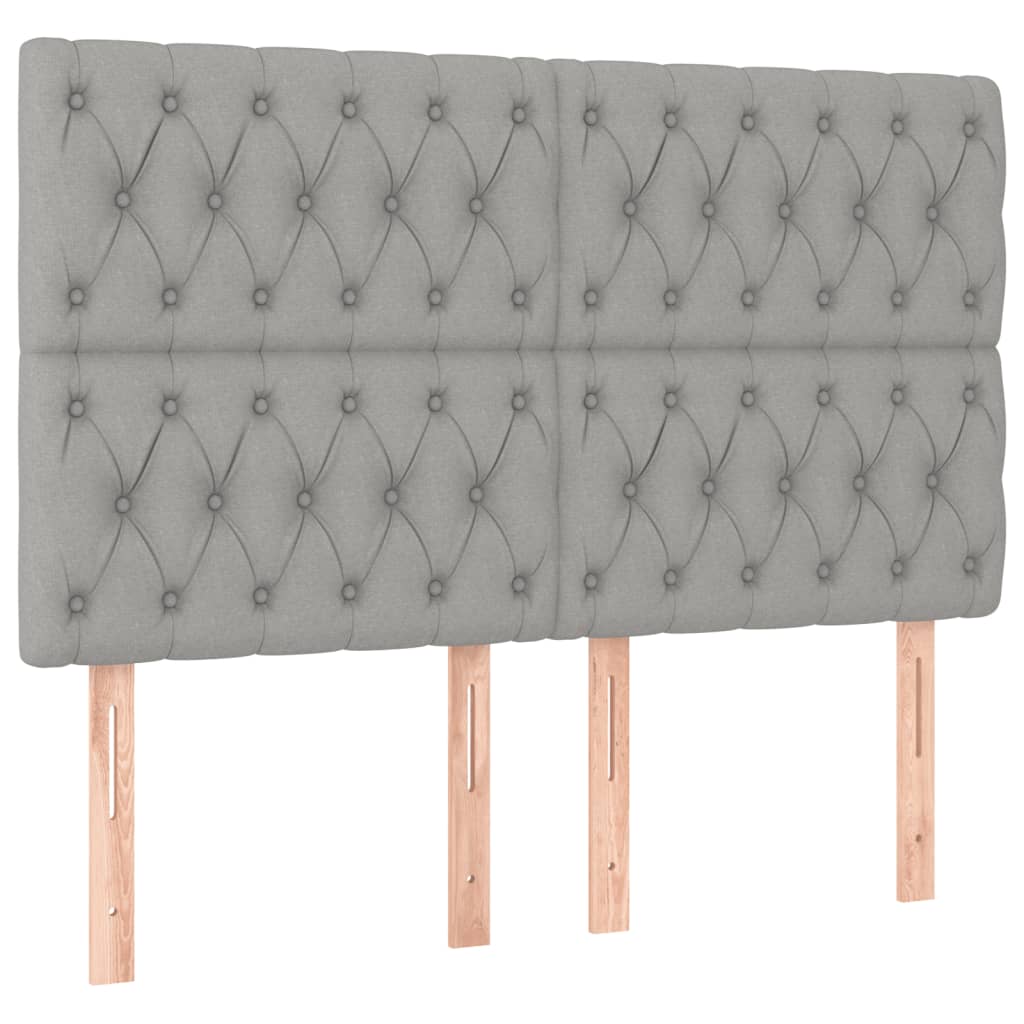 Sommier à lattes de lit et matelas et LED Gris clair 140x190 cm