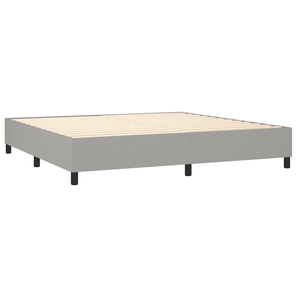 Sommier à lattes de lit et matelas et LED Gris clair 200x200 cm - XIOS