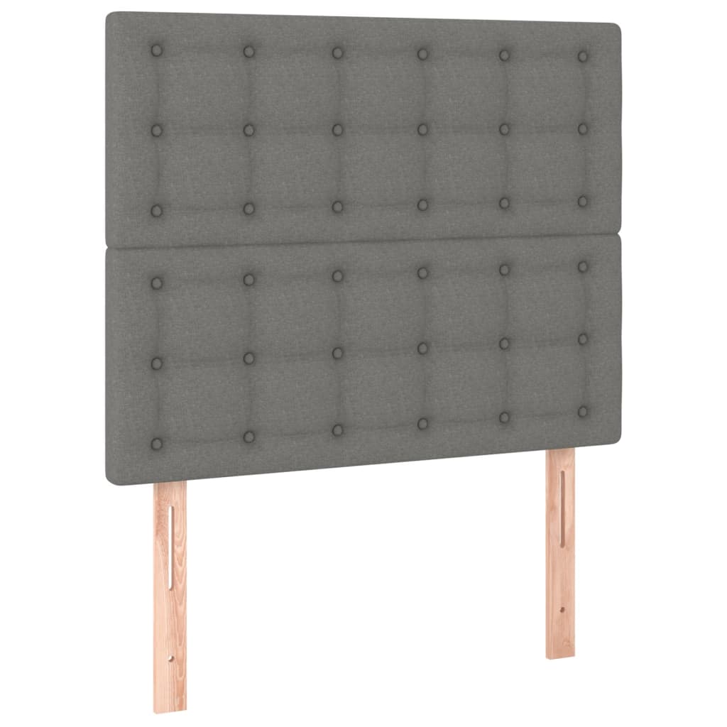 Sommier à lattes de lit avec matelas et LED Gris foncé 90x190cm - XIOS