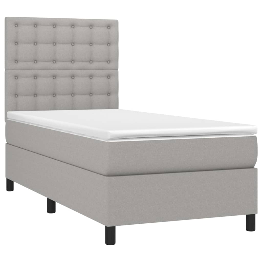 Sommier à lattes de lit avec matelas et LED Gris clair 90x200cm - XIOS