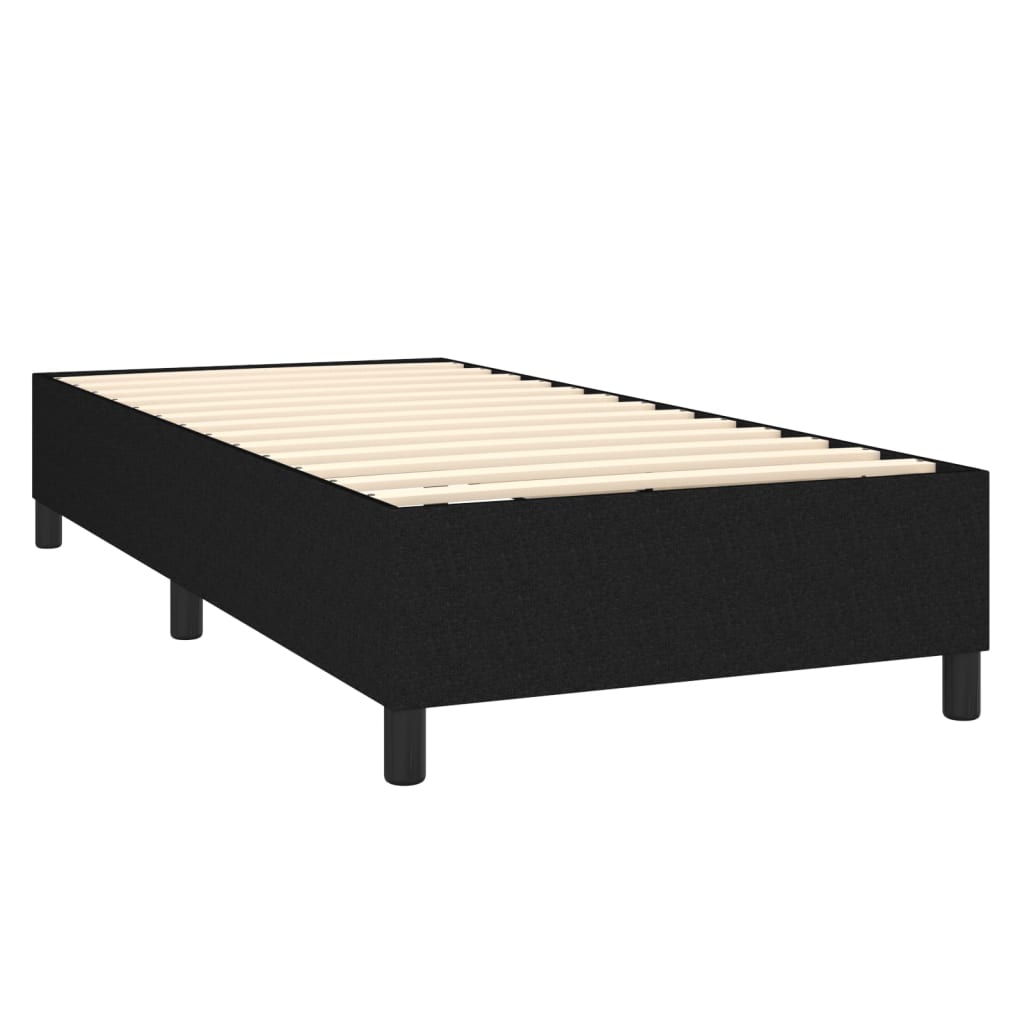 Sommier à lattes de lit avec matelas et LED Noir 90x200cm Tissu - XIOS