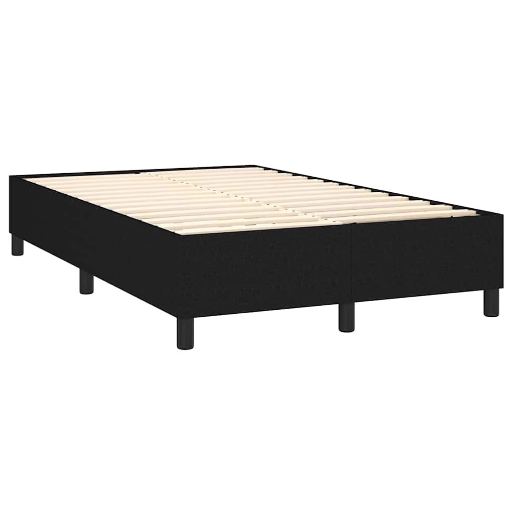 Sommier à lattes de lit et matelas et LED Noir 120x200 cm Tissu - XIOS