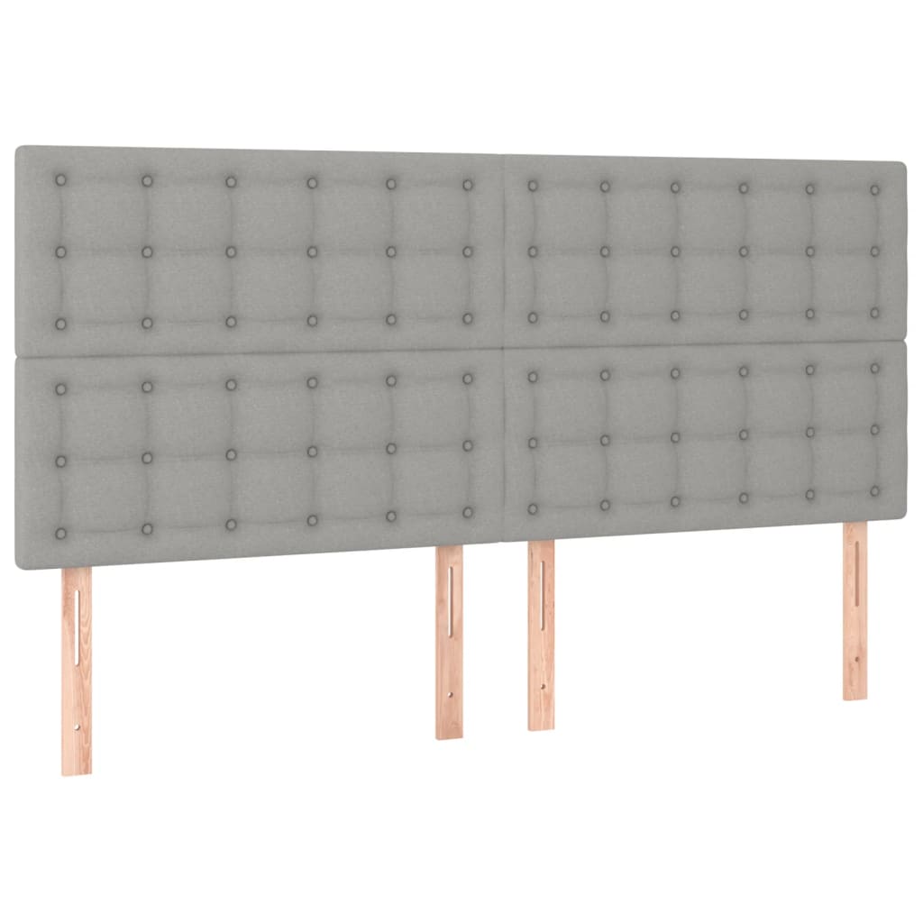 Sommier à lattes de lit et matelas et LED Gris clair 160x200 cm - XIOS