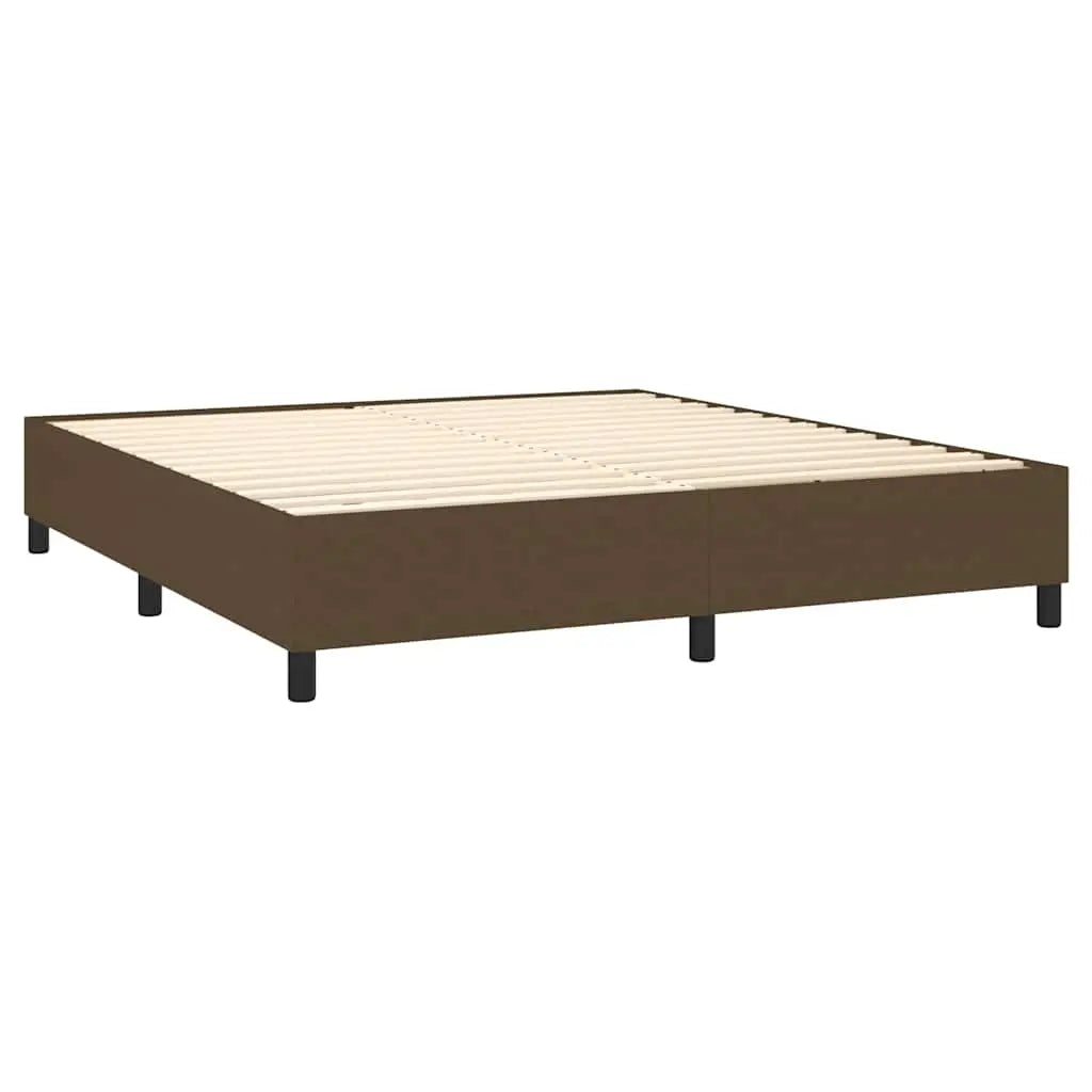 Sommier à lattes de lit matelas et LED Marron foncé 160x200 cm - XIOS