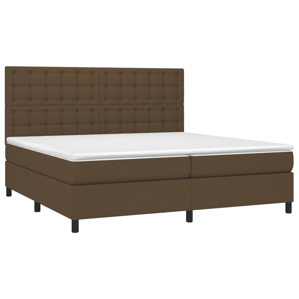 Sommier à lattes de lit matelas et LED Marron foncé 200x200 cm - XIOS
