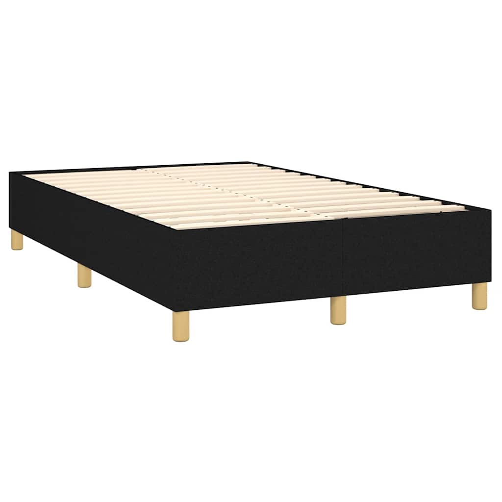Sommier à lattes de lit et matelas et LED Noir 120x200 cm Tissu - XIOS