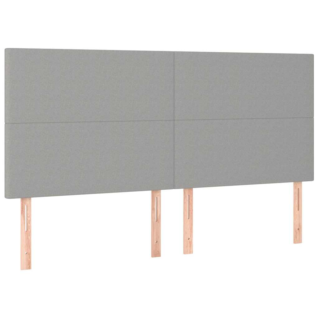 Sommier à lattes de lit et matelas et LED Gris clair 160x200 cm