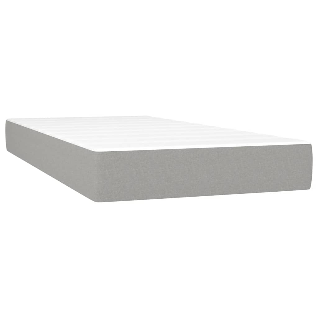 Sommier à lattes de lit et matelas et LED Gris clair 200x200 cm - XIOS