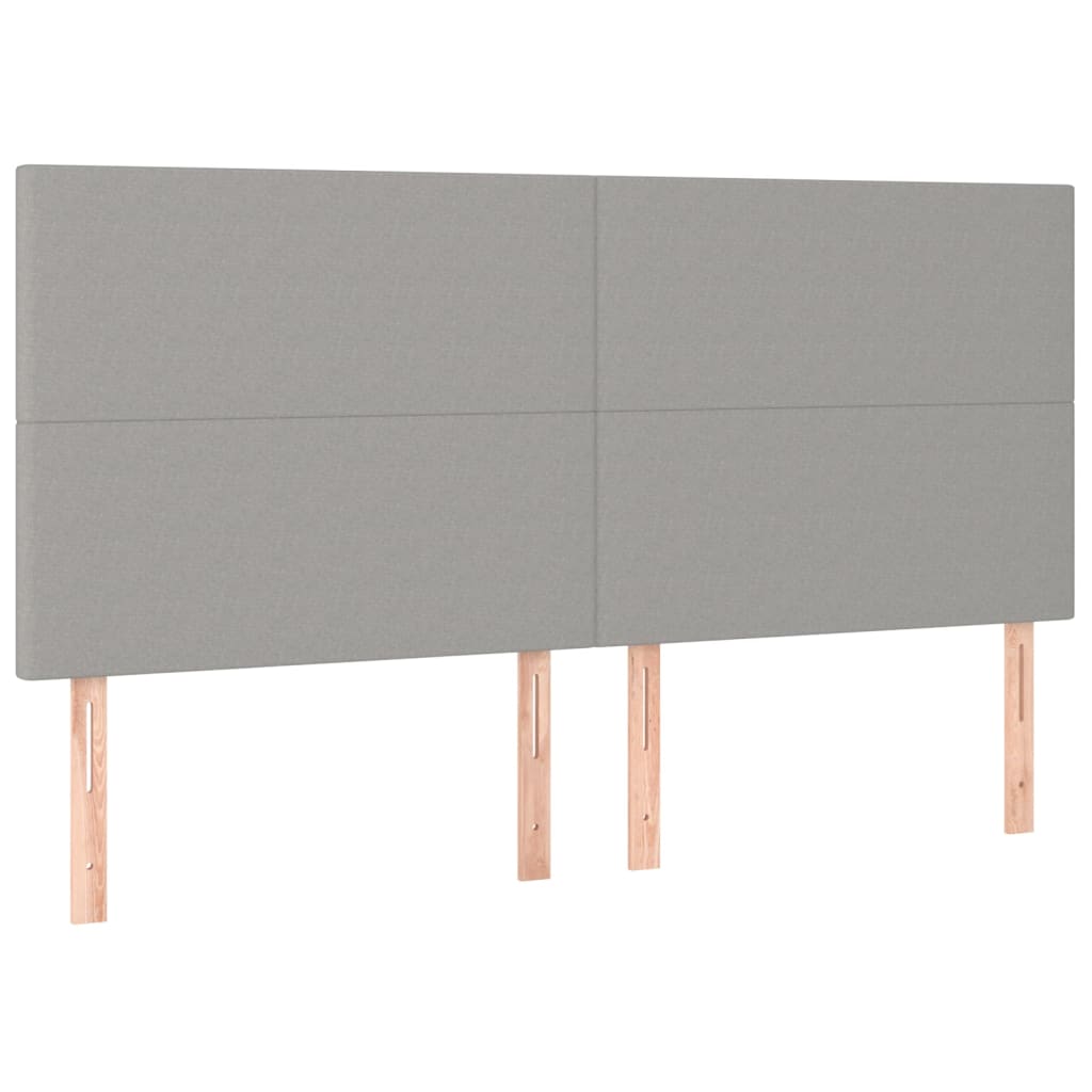 Sommier à lattes de lit et matelas et LED Gris clair 200x200 cm - XIOS