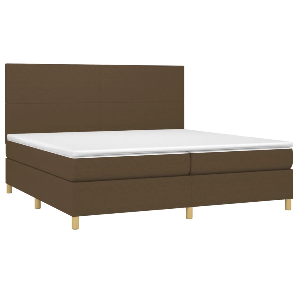 Sommier à lattes de lit matelas et LED Marron foncé 200x200 cm - XIOS