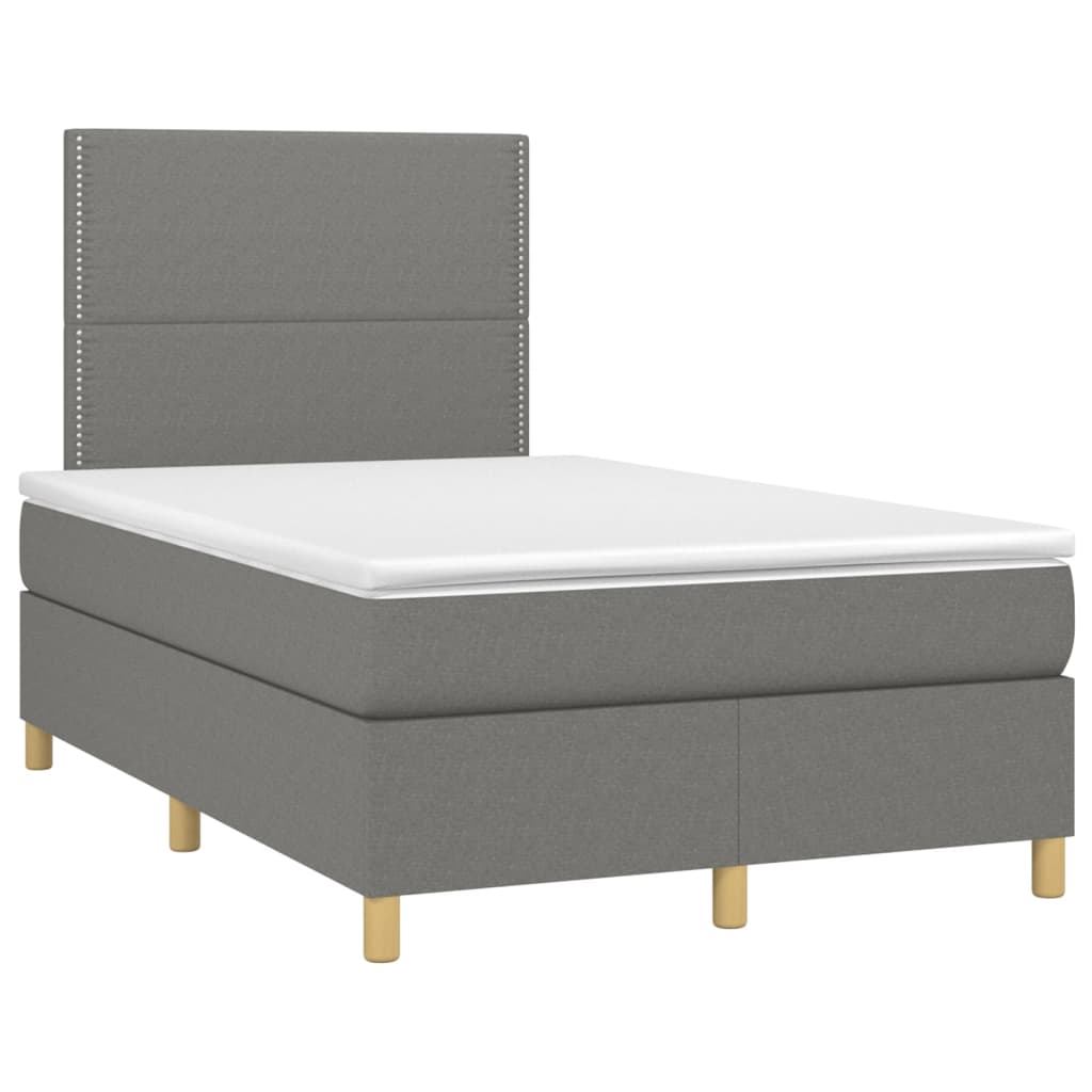 Sommier à lattes de lit et matelas et LED Gris foncé 120x200 cm - XIOS