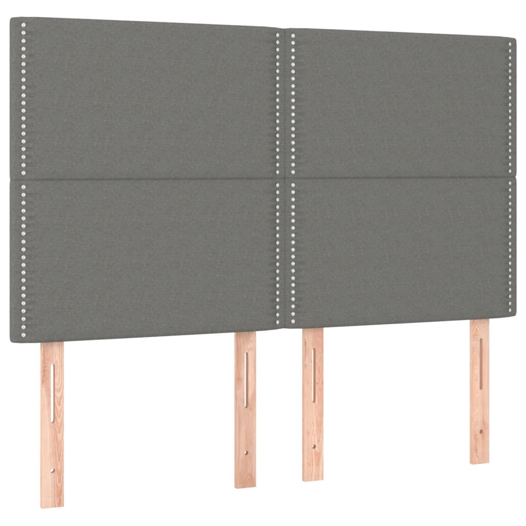 Sommier à lattes de lit et matelas et LED Gris foncé 140x190 cm - XIOS