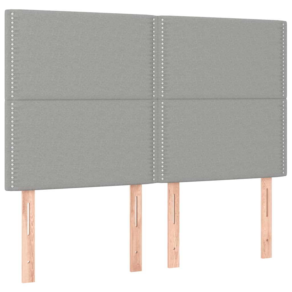 Sommier à lattes de lit et matelas et LED Gris clair 140x200 cm - XIOS