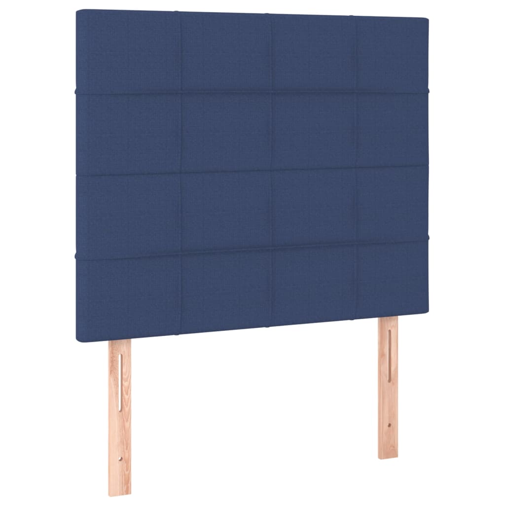 Sommier à lattes de lit et matelas et LED Bleu 90x190 cm Tissu - XIOS