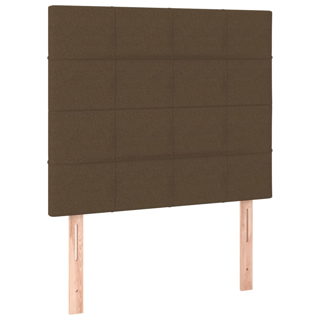 Sommier à lattes de lit matelas et LED Marron foncé 100x200 cm - XIOS