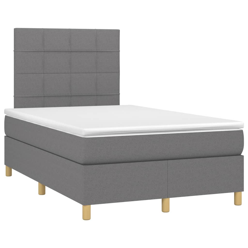 Sommier à lattes de lit et matelas et LED Gris foncé 120x200 cm - XIOS