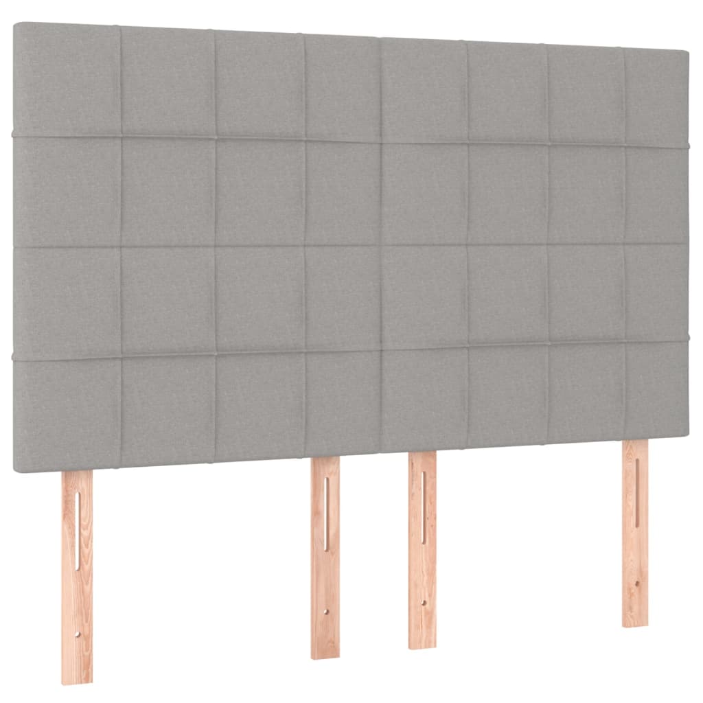 Sommier à lattes de lit et matelas et LED Gris clair 140x200 cm - XIOS