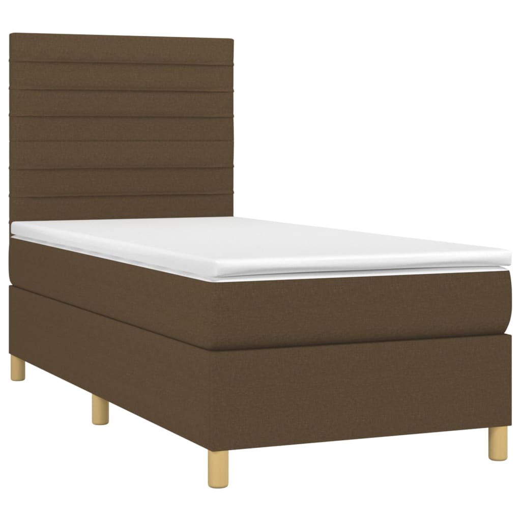 Sommier à lattes de lit et matelas et LED Marron foncé 80x200cm - XIOS