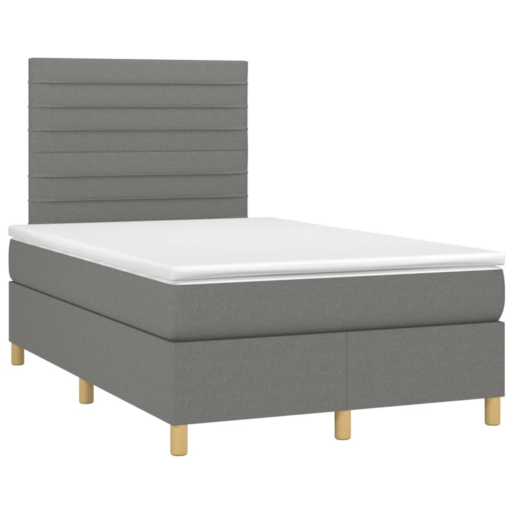 Sommier à lattes de lit et matelas et LED Gris foncé 120x200 cm - XIOS
