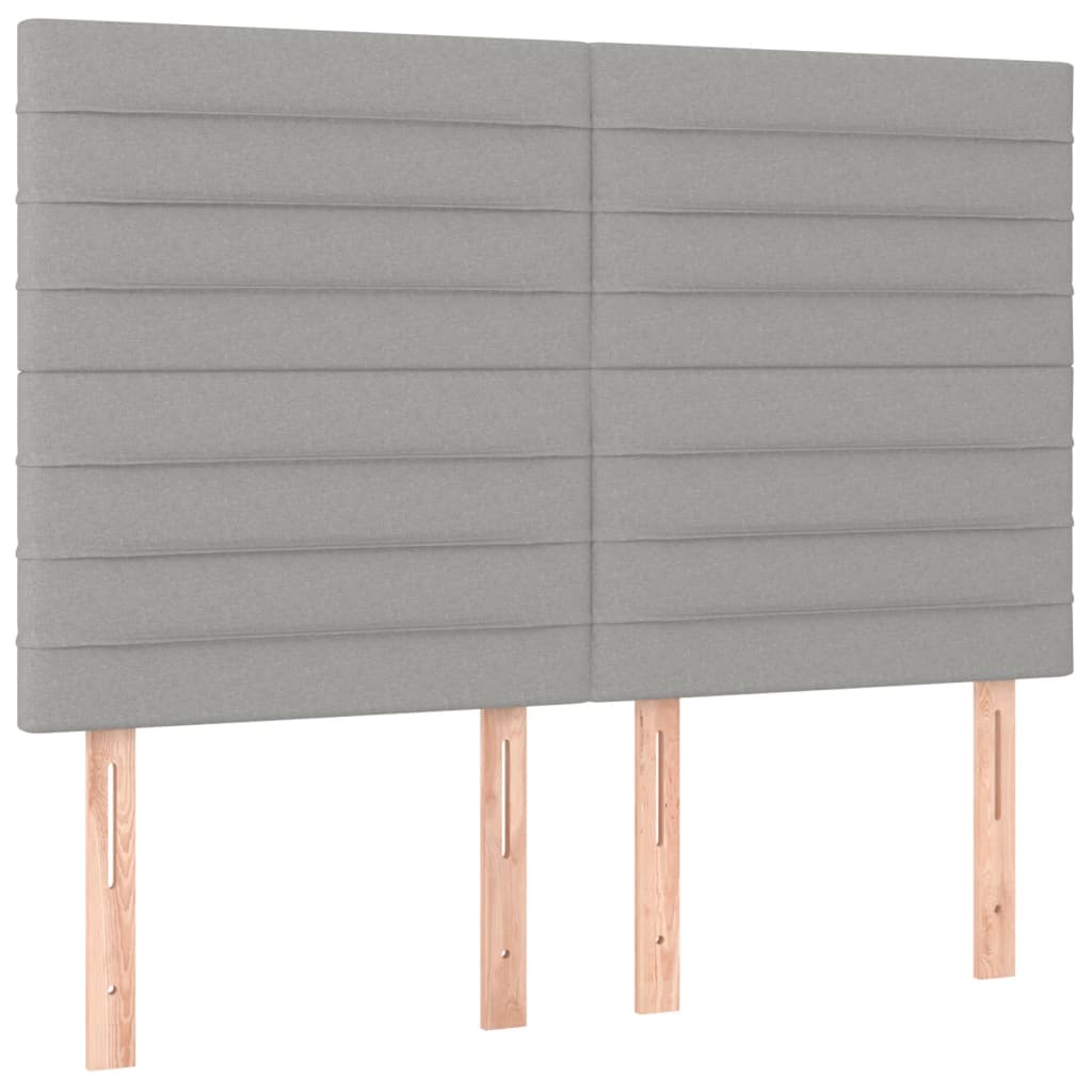 Sommier à lattes de lit et matelas et LED Gris clair 140x190 cm - XIOS