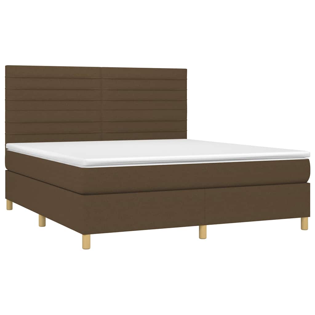 Sommier à lattes de lit matelas et LED Marron foncé 180x200 cm - XIOS