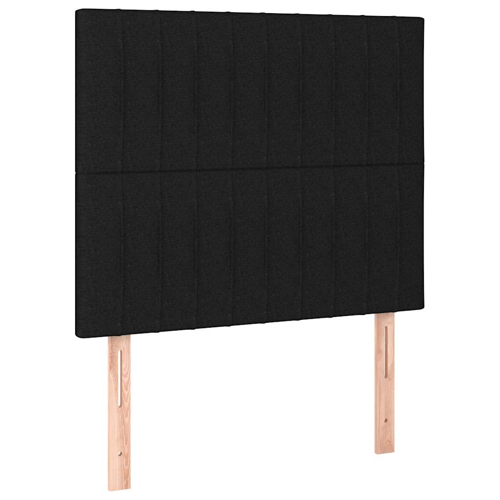 Sommier à lattes de lit et matelas et LED Noir 80x200cm Tissu - XIOS