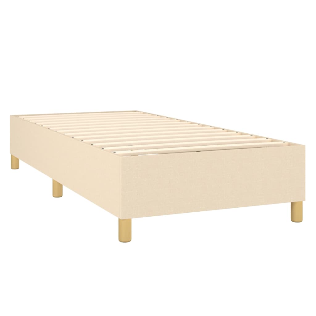 Sommier à lattes de lit et matelas et LED Crème 90x190 cm Tissu - XIOS