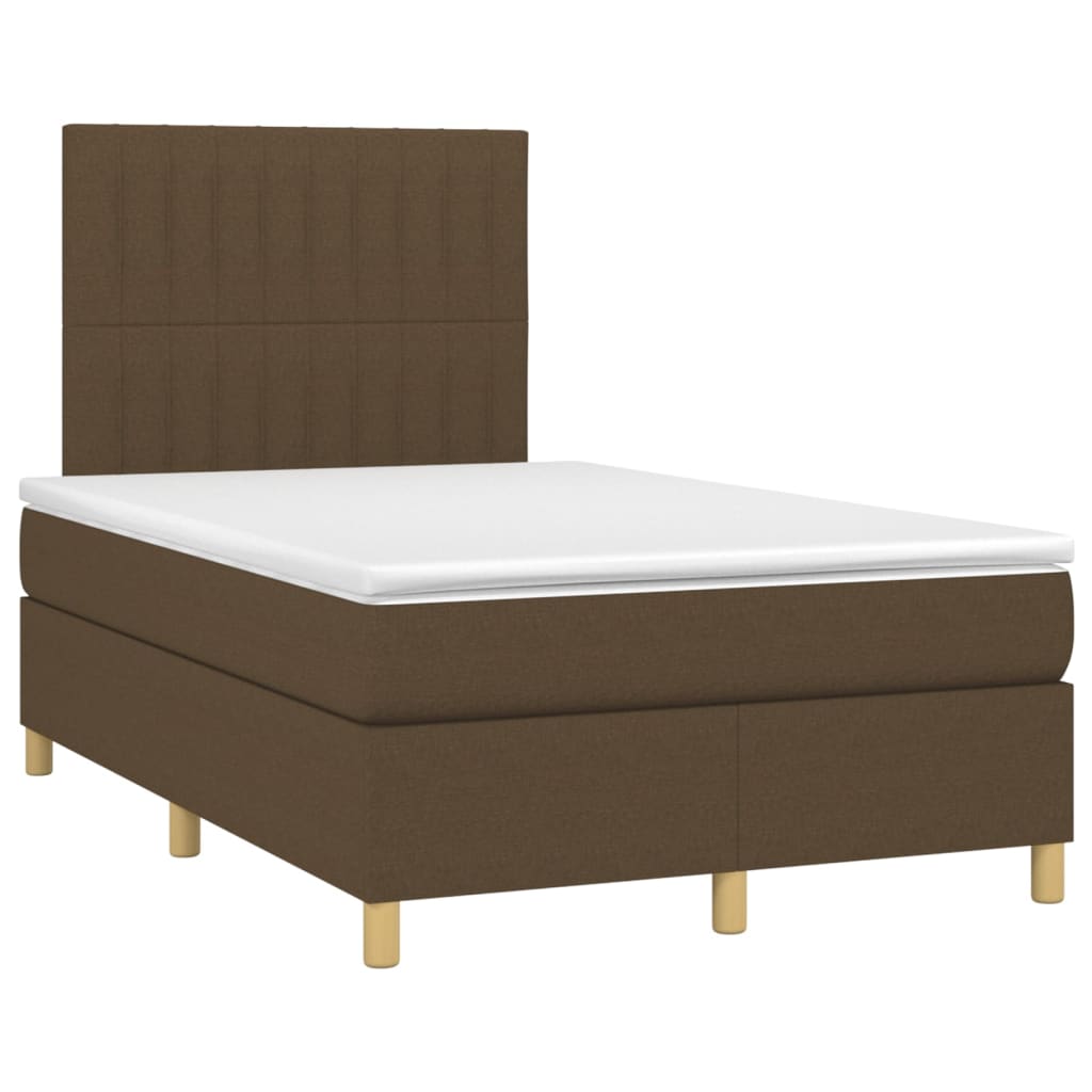 Sommier à lattes de lit matelas et LED Marron foncé 120x200 cm - XIOS