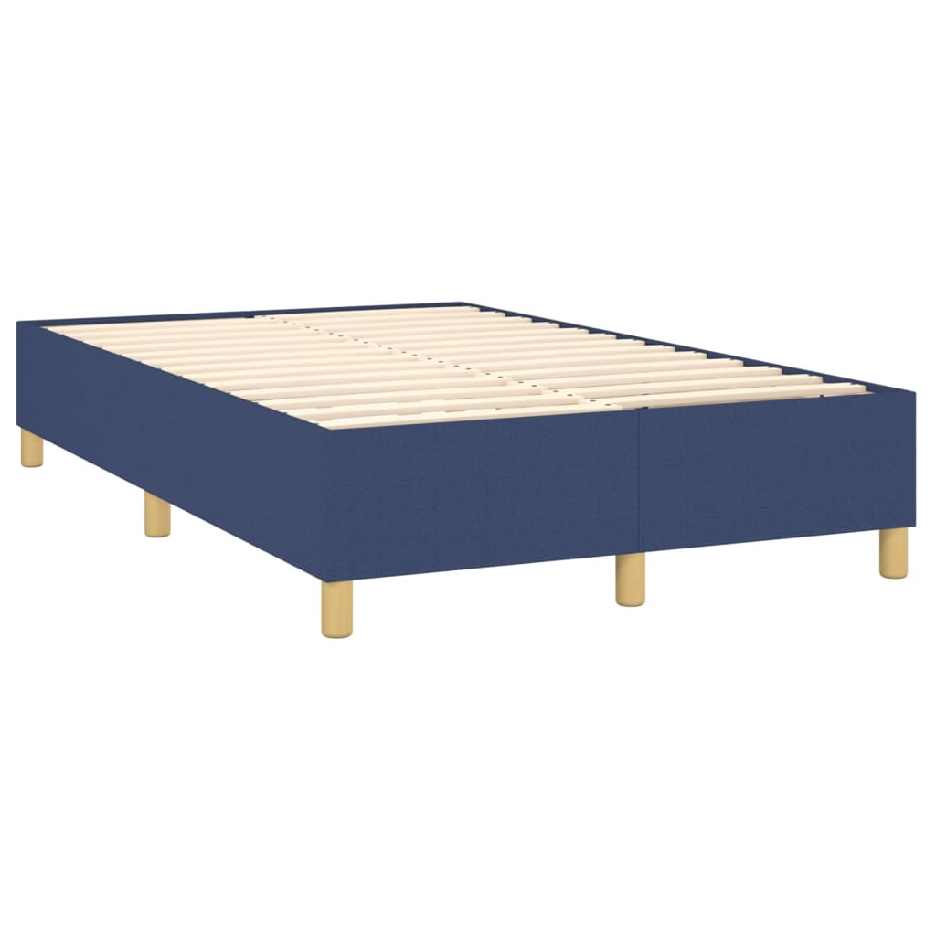 Sommier à lattes de lit et matelas et LED Bleu 120x200 cm Tissu - XIOS