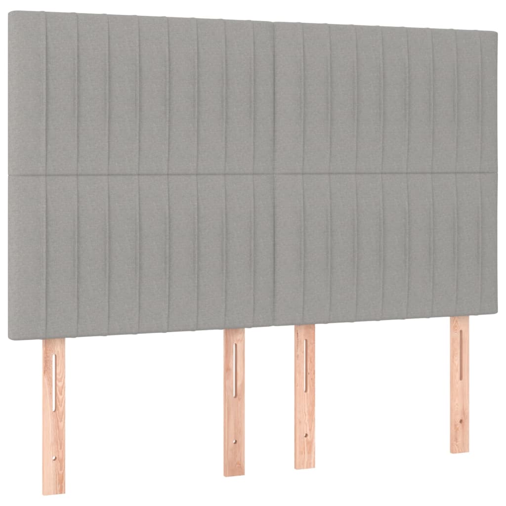 Sommier à lattes de lit et matelas et LED Gris clair 140x200 cm - XIOS